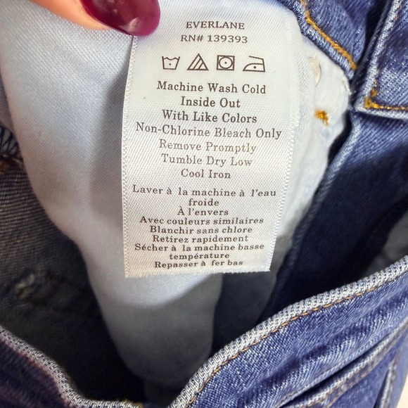 Everlane The Way High Jean Raw Hem Dark Wash Denim Women's Size 27R - Picture 4 of 7